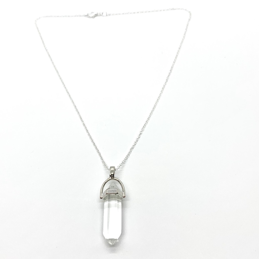 Transparent Hexagonal Pendant Necklace